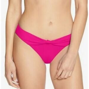 ROBIN PICCONE Olivia Bikini Bottoms SZ Medium Knot Front Fuchsia Pink Swim NWOT